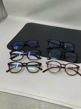 Blue light computer reading glasses lot of 6pcs with 0.00 magnification